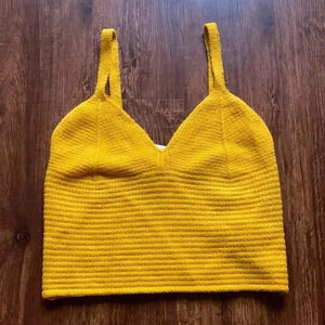 NWT Forever 21 Knitted Crop Top Butter Yellow